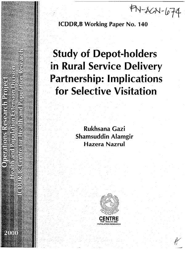 Study of depot-holders in rural service delivery partnership : implications for selective visitation