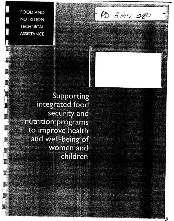 Food and nutrition technical assistance (FANTA) annual report : project year 2, October 1, 1999 to September 30, 2000