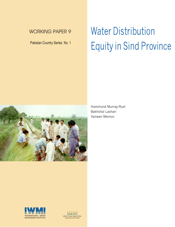 Water distribution equity in Sind Province[, Pakistan]
