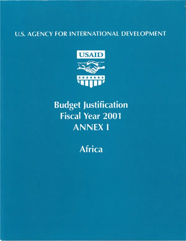 Budget justification, fiscal year 2001 : annex I, Africa