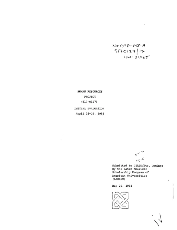Human resources project : initial evaluation