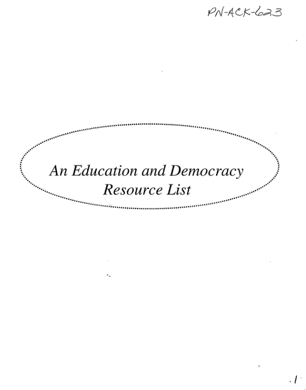 Education and democracy resource list