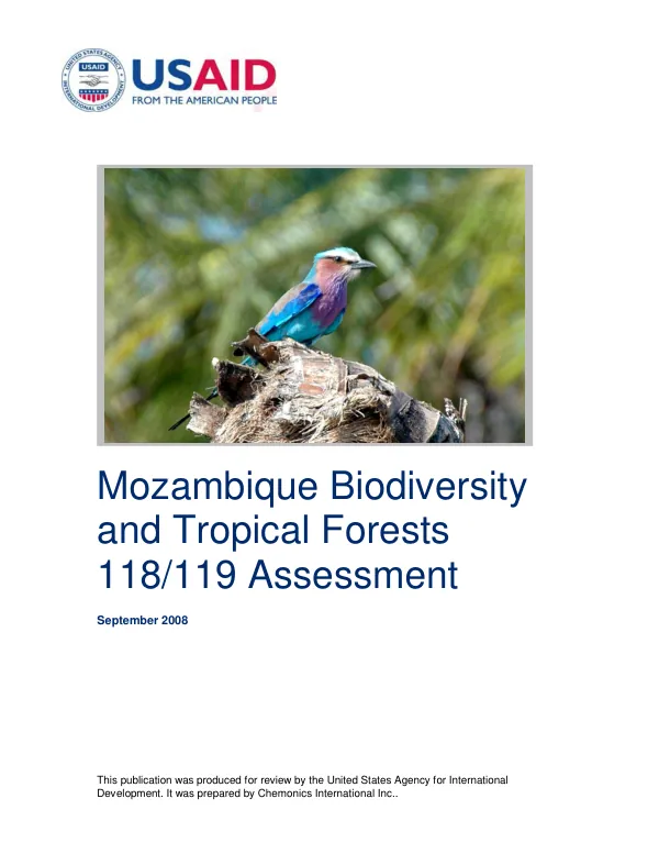 Mozambique biodiversity and tropical forests 118/119 assessment