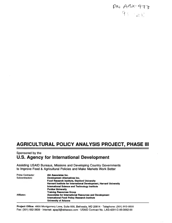 Study on sustainable funding of corridor management institutions