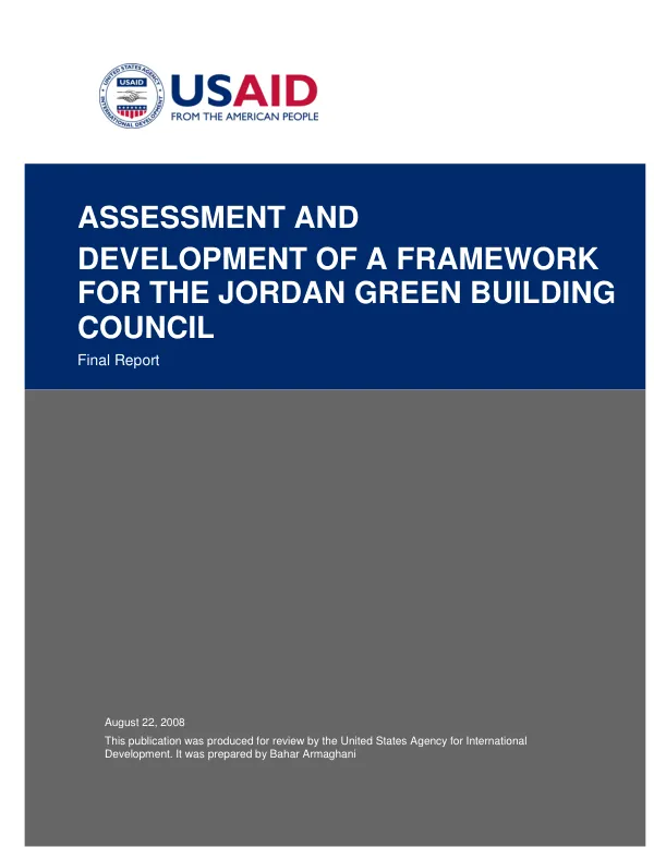 Assessment and development of a framework for the Jordan green building council : final report