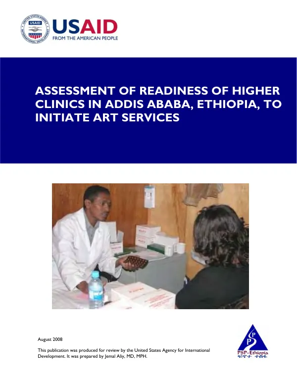 Assessment of readiness of higher clinics in Addis Ababa, Ethiopia, to initiate ART services