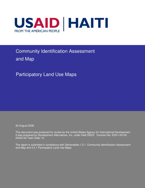 Community identification assessment and map participatory land use maps