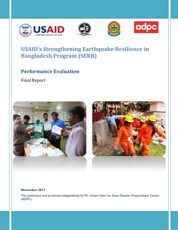 USAID's strengthening earthquake resilience in Bangladesh program (SERB) : performance evaluation : final report