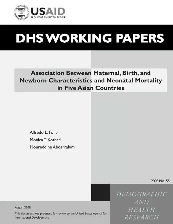 Association between maternal, birth, and newborn characteristics and neonatal mortality in five Asian countries