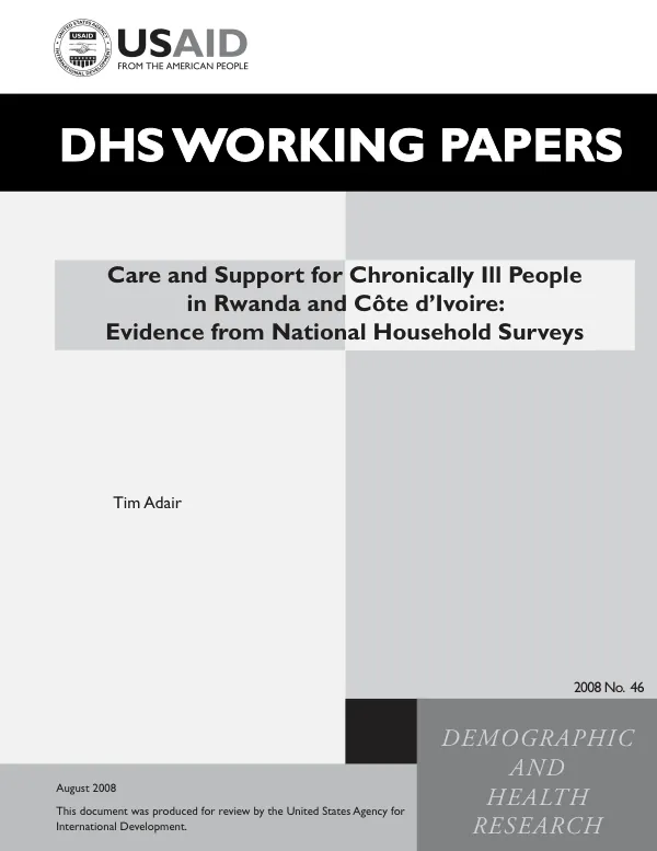 Care and support for chronically ill people in Rwanda and Cote d"Ivoire : evidence from national household surveys