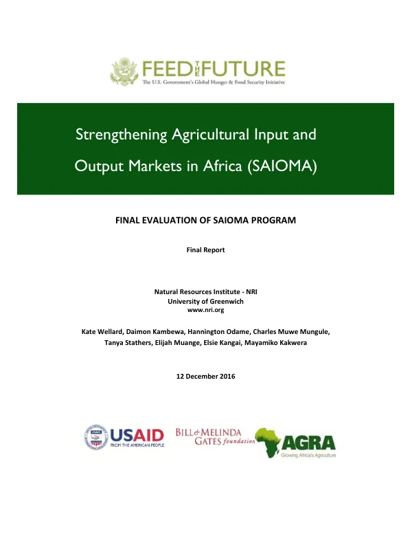 Final evaluation of SAIOMA program : final report