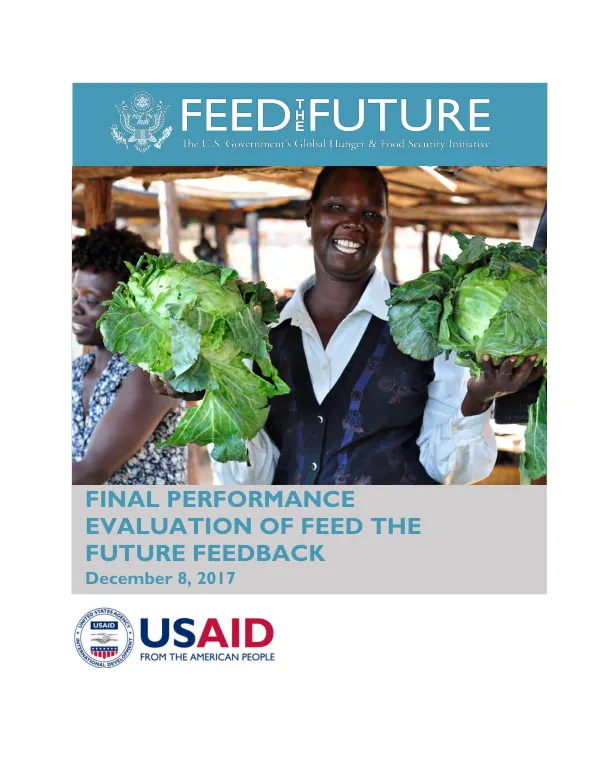 Final performance evaluation of Feed the Future FEEDBACK