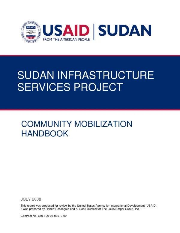 Sudan infrastructure services project : community mobilization handbook