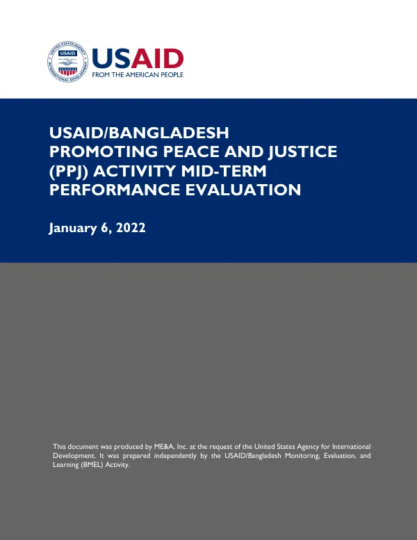 USAID/Bangladesh promoting peace and justice (PPJ) activity mid-term performance evaluation [public version]