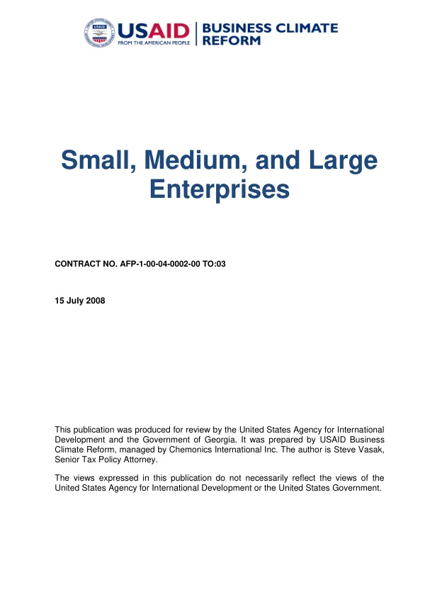 Small, medium, and large enterprises