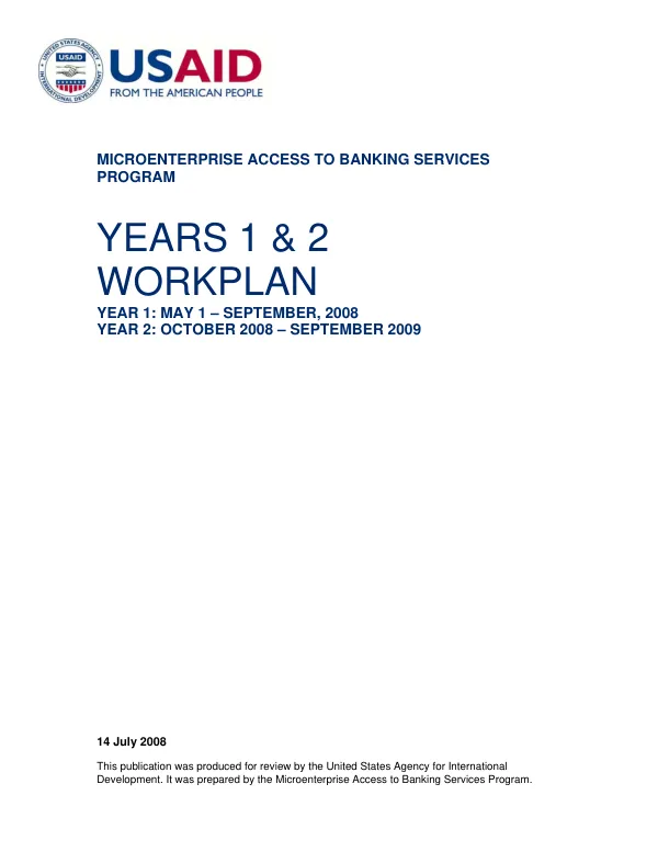 Microenterprise access to banking services program : years 1 and 2