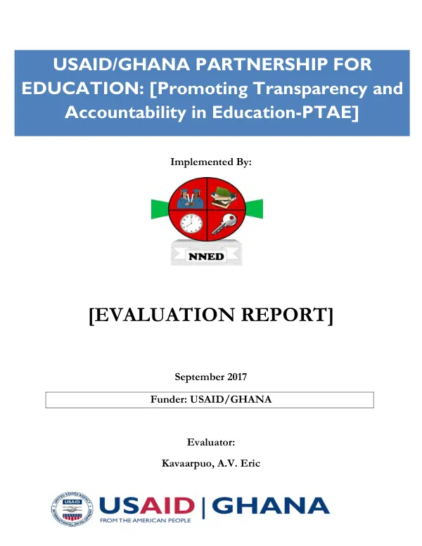 USAID/Ghana partnership for education : promoting transparency and accountability in education (PTAE) : evaluation report