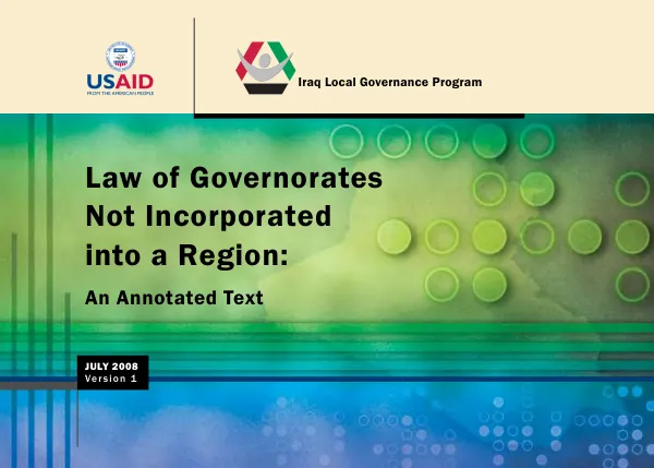 Law of governorates not incorporated into a region : an annotated text