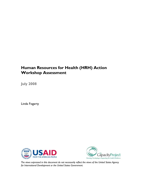 Human resources for health (HRH) action workshop assessment