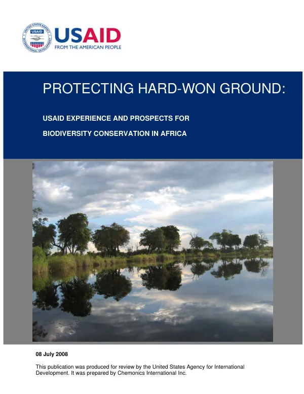 Protecting hard-won ground : USAID experience and prospects for biodiversity conservation in Africa