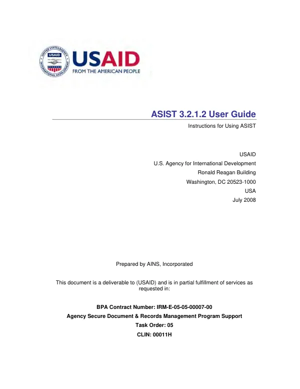 ASIST 3.2.1.2 user guide : instructions for using ASIST