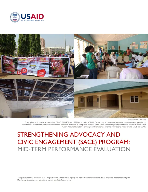 Strengthening advocacy and civic engagement (SACE) program : mid-term performance evaluation