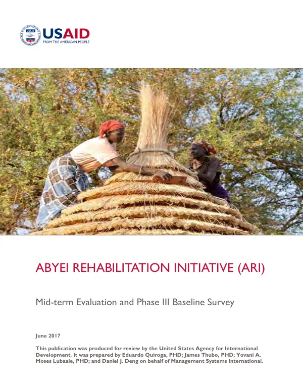 Abyei rehabilitation initiative (ARI) : mid-term evaluation and phase III baseline survey
