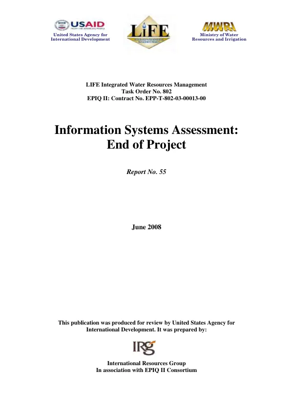 Information systems assessments : end of project