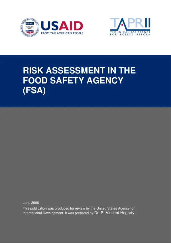Risk assessment in the food safety agency (FSA)