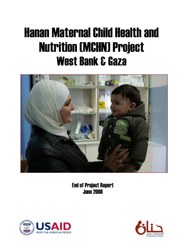 Hanan maternal child health and nutrition (MCHN) project : end of project report