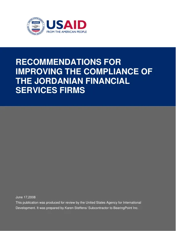 Recommendations for improving the compliance of the Jordanian financial services firms