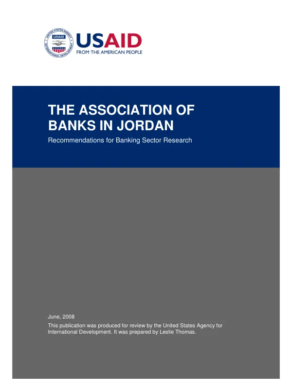 Association of Banks in Jordan : recommendations for banking sector research