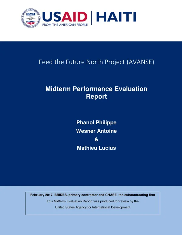 Feed the Future north project (AVANSE) : midterm performance evaluation report