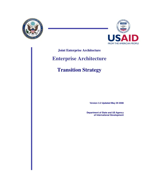 Joint enterprise architecture : enterprise architecture transition strategy