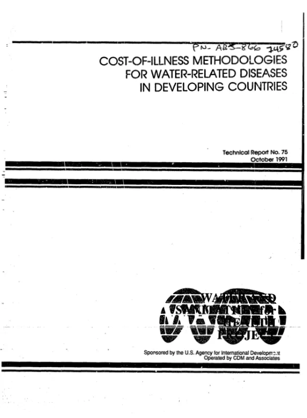 Cost-of-illness methodologies for water-related diseases in developing countries