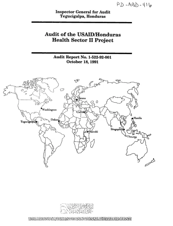 Audit of USAID/Honduras health sector II project