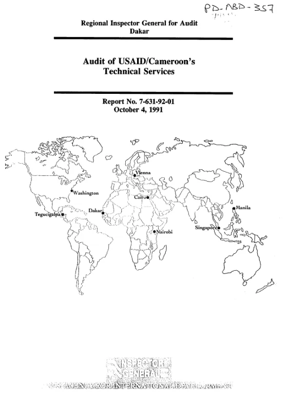 Audit of USAID/Cameroon"s technical services