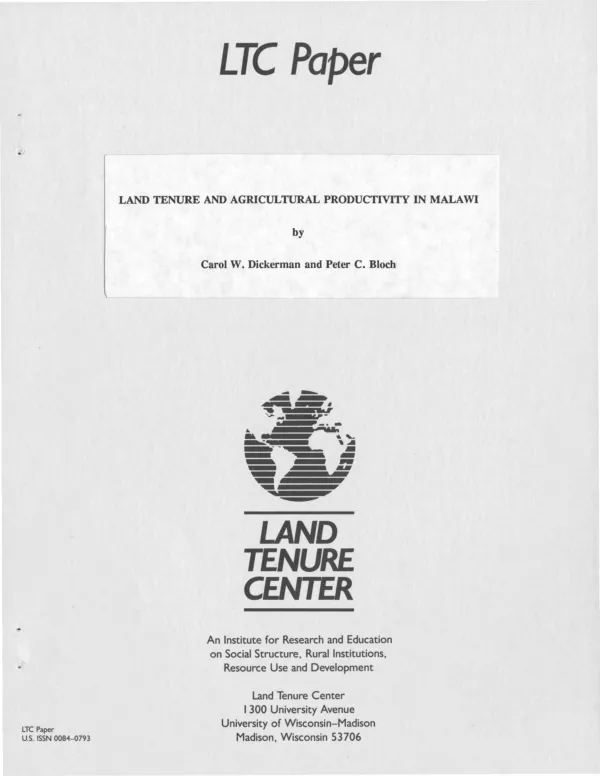 Land tenure and agricultural productivity in Malawi