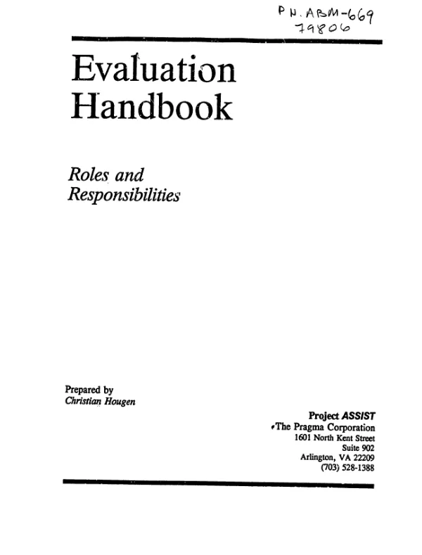 Evaluation handbook : roles and responsibilities