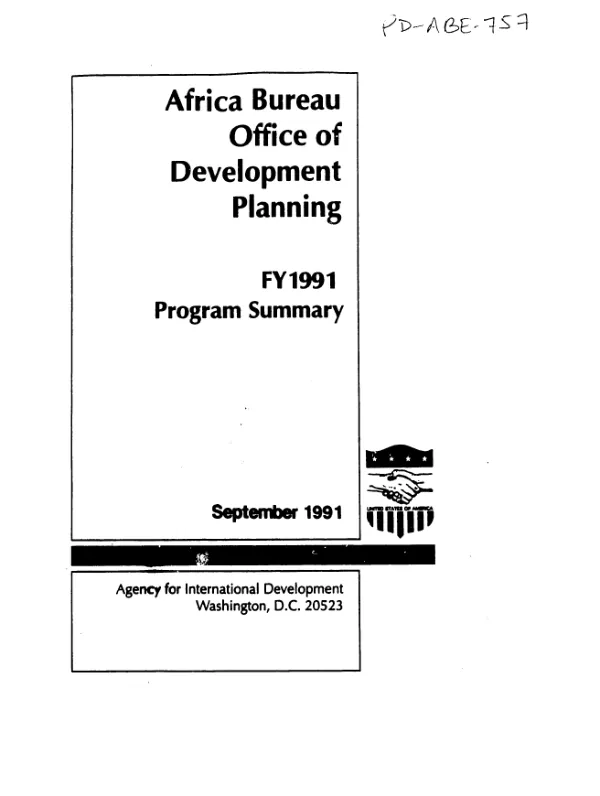 Africa Bureau, Office of Development Planning, FY 1991 : program summary