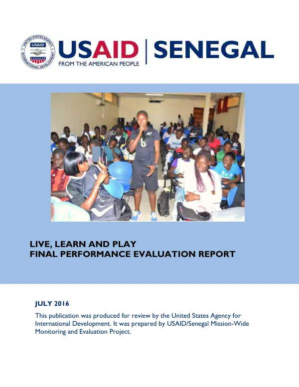 Live, learn and play final performance evaluation report