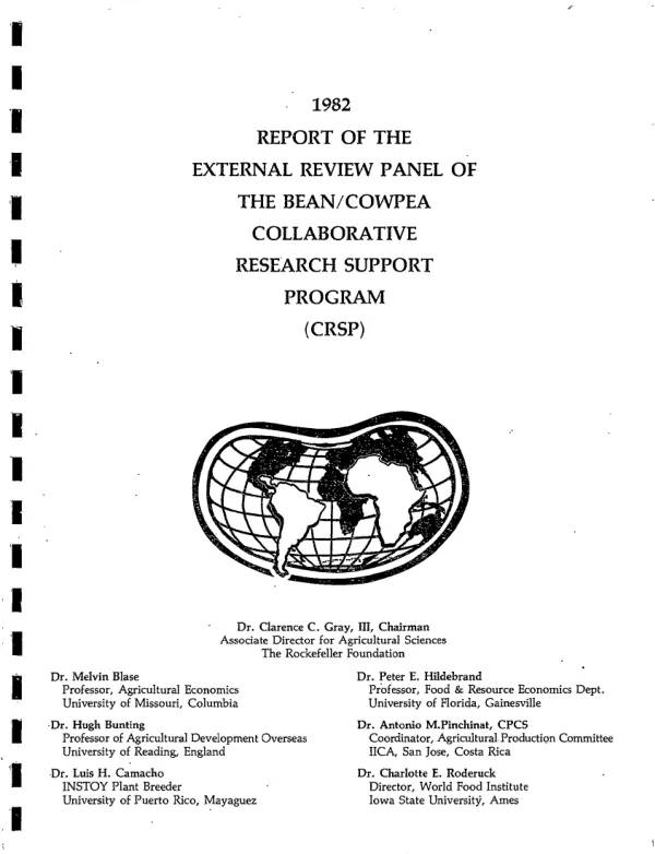 1982 report of the external review panel of the bean/cowpea collaborative research support program (CRSP)