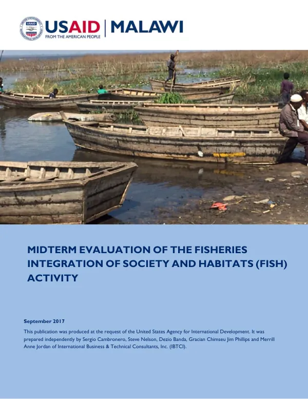 Mid-term evaluation of the fisheries integration of society and habitats (FISH) activity