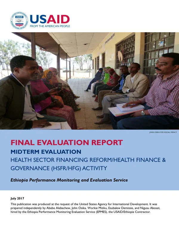 Mid-term performance evaluation for health sector financing reform/health finance and governance (HSFR/HFG) activity