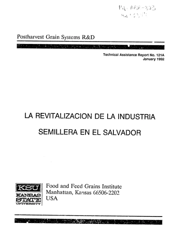 Revitalizacion de la industria semillera en El Salvador