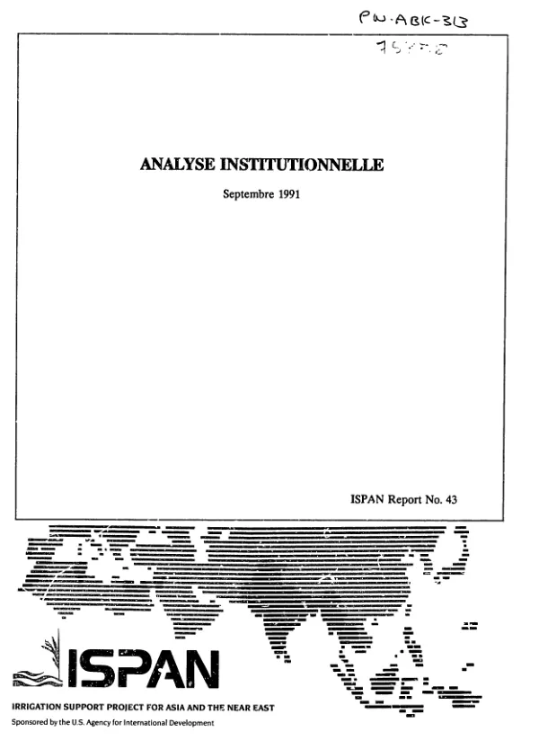 Analyse institutionnelle : plan d"action pour le developpement de la strategie nationale visant a la creation d"associations d"interet collectif dans les zones rurales en Tunisie
