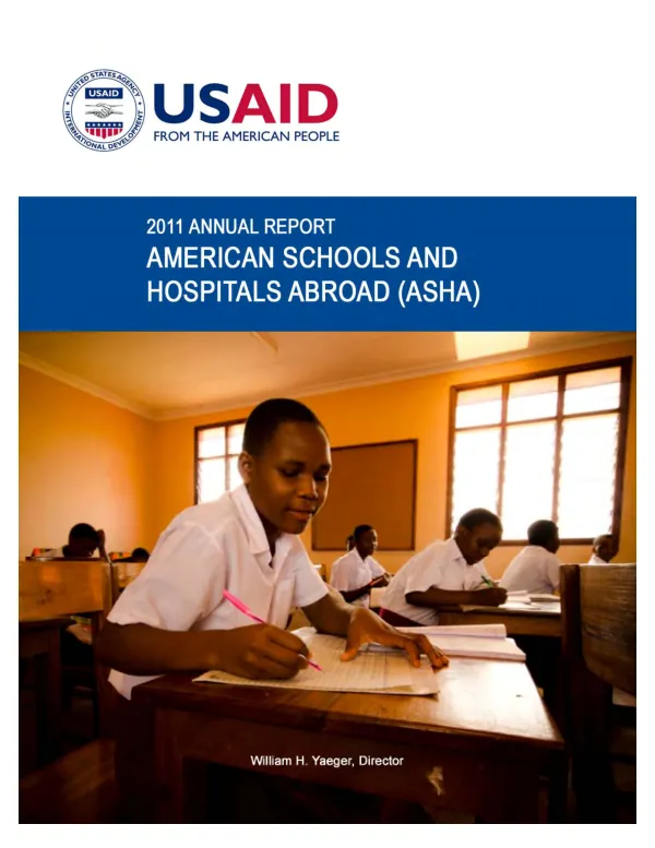 American Schools and Hospital Abroad (ASHA) annual report 2011