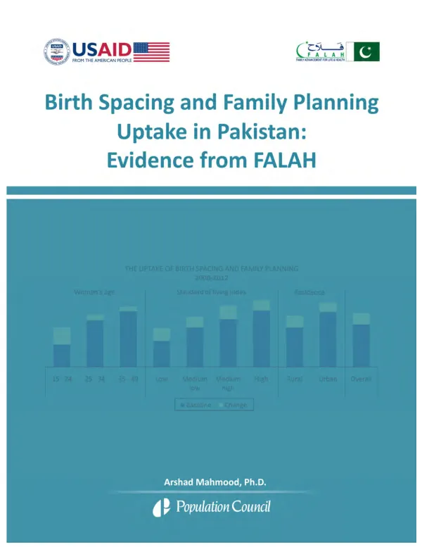 Birth spacing and family planning uptake in Pakistan : evidence from FALAH