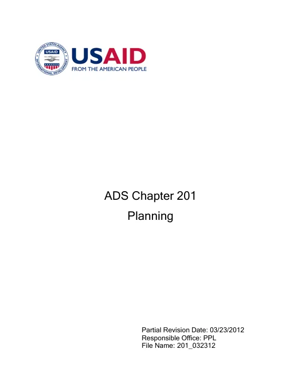 ADS chapter 201 : planning