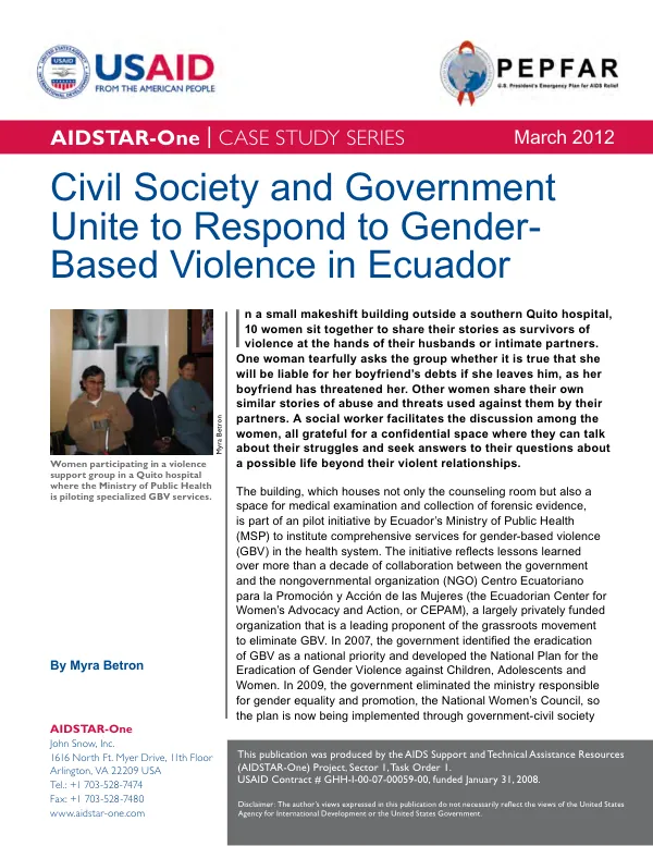 Civil society and government unite to respond to gender-based violence in Ecuador